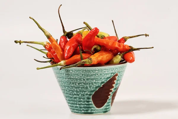 Some small chilies, isolated with white back ground — Stock Photo, Image