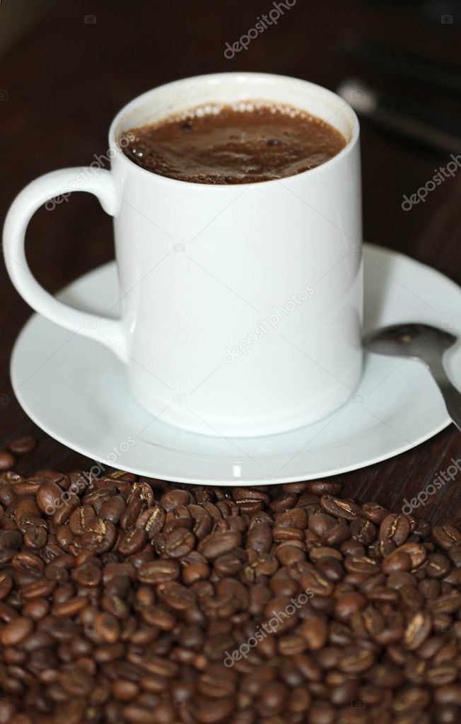 hot black coffee