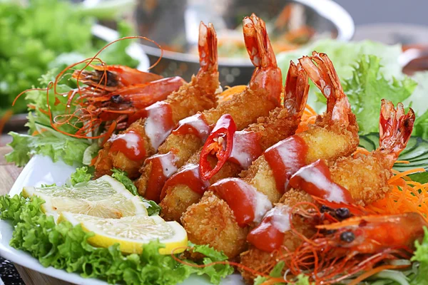 Shrimp fried to eat — Stock Photo, Image