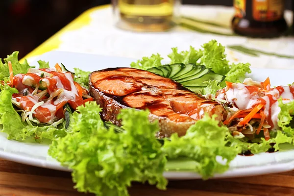 Fish salmon teriyaki — Stock Photo, Image