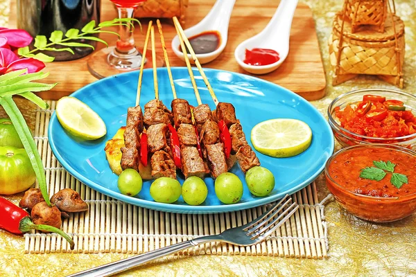 Satay de carne — Fotografia de Stock