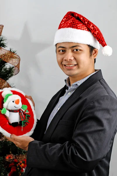 Indonesian man celebrate Christmas — Stock Photo, Image