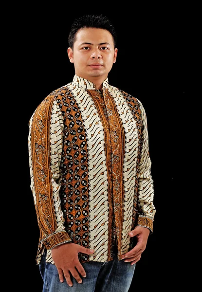 Indonesain mas vestindo batik — Fotografia de Stock