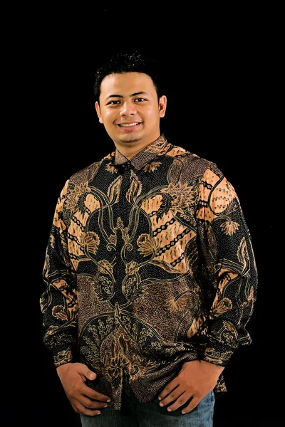 Indonesain mas usando batik — Foto de Stock