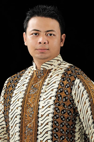 Indonesain mas vestindo batik — Fotografia de Stock