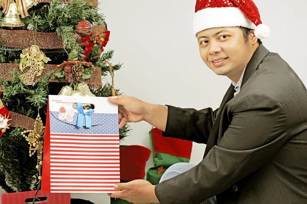 Man celebrating Christmas — Stock Photo, Image