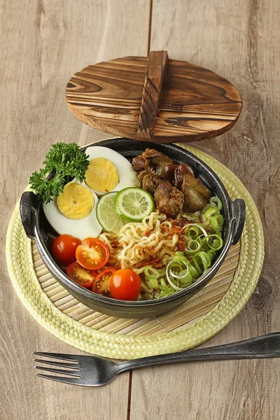 Indonesian noodle soup, soto mie — Stock Photo, Image