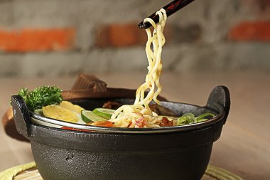 Indonesian noodle soup, soto mie clipart