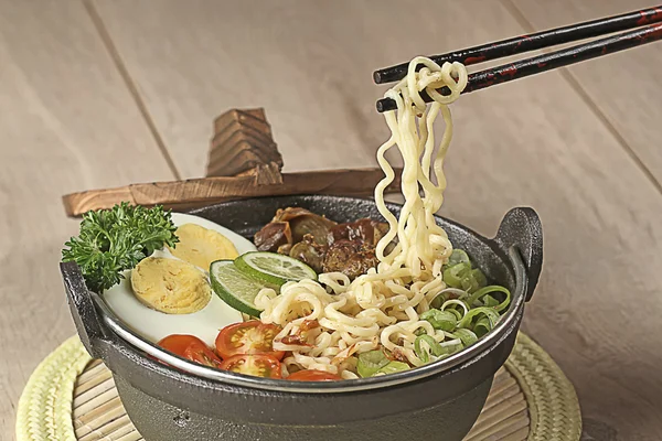 Indonéz tészta leves, soto mie — Stock Fotó