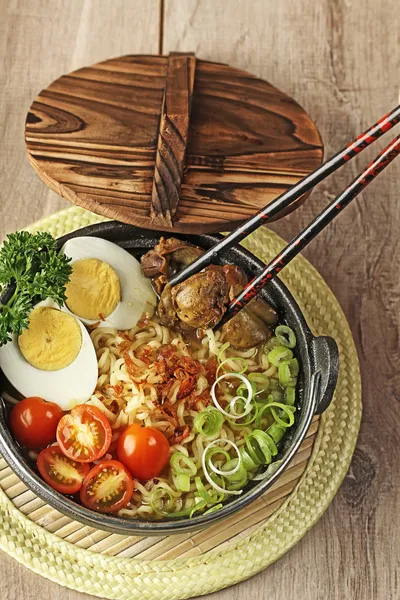 Indonesian noodle soup, soto mie — Stock Photo, Image