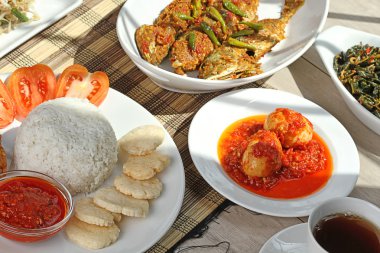 Indonesian lunch menu clipart
