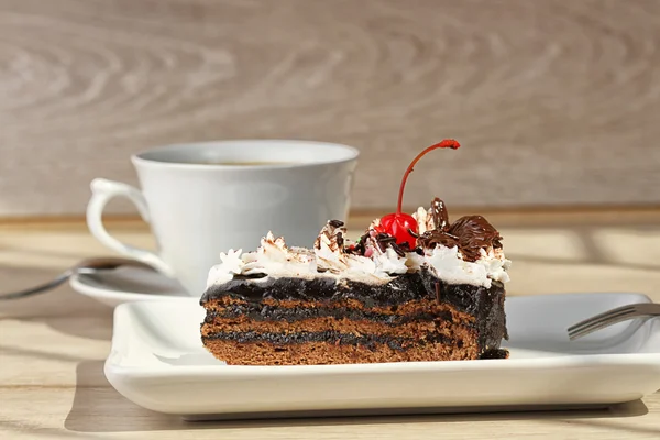 Chocolate cake slice — Stock Photo, Image