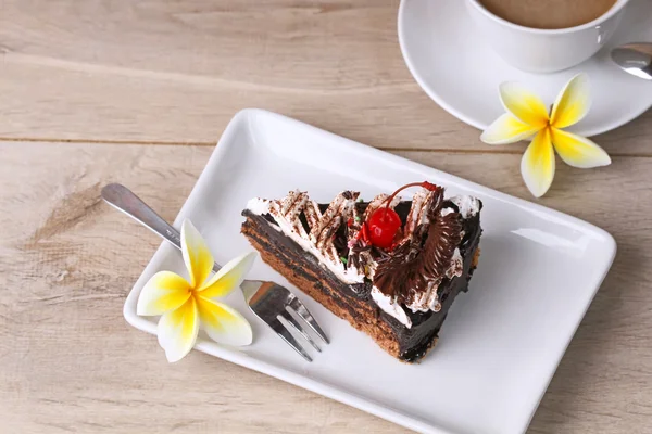 Chocolate cake slice — Stock Photo, Image