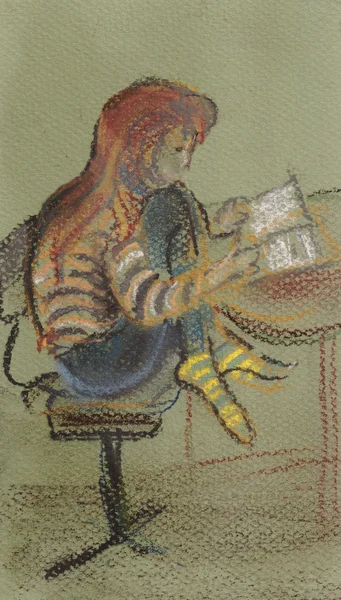 The reading girl — Stock Photo, Image