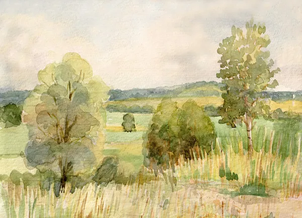 Paysage aquarelle — Photo