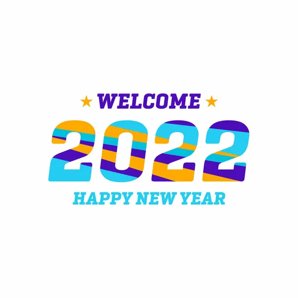 Yeni Yıl 2022, Mutlu Yıllar 2022, Tipografi 2022 Renkli Metin.
