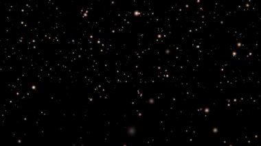 Siyah arka planda altın tatil parıltısı, akıntıya karşı altın parçacıkları akışı