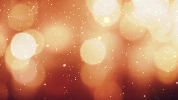 Arany ünnep csillogás háttér, arany bokeh absztrakt overlay és ünnepi fények hatása — Stock videók