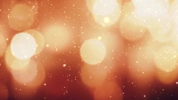 Golden holiday glitter background, gold bokeh as abstract overlay and festive lights effect — Stock Video