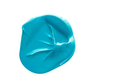 Nane mavisi kozmetik desen beyaz arka planda izole edilmiş makyaj lekesi veya kozmetik ürün lekesi, boya fırçası darbeleri