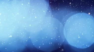 Kar yağan kış tatili arka planı, soyut örtüsü olarak mavi bokeh ve şenlikli ışık efekti, kar ve Noel parıltısı