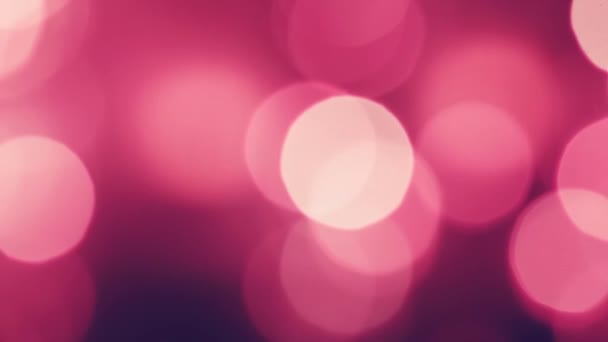 粉红波克为假日背景，抽象叠层和节日灯饰效果为焦距模糊背景 — 图库视频影像