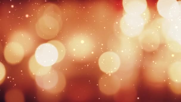 Snowing winter holiday background, gold bokeh as abstract overlay and festive lights effect, snow and Christmas glitter — Stock Video