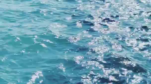 바다, 감촉 및 해안 자연 개념, 수면 배경으로 푸른 바 다 물, 흐르는 파도와 여름 휴가 여행 b-roll — 비디오