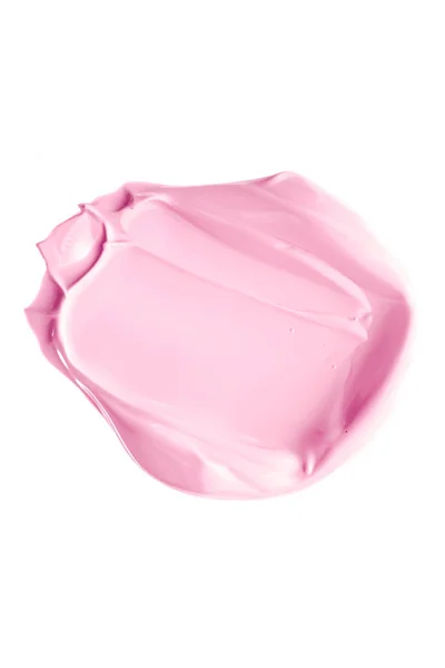 Rouge rosa Schönheit kosmetische Textur isoliert auf weißem Hintergrund, verschmutzte Make-up-Emulsion Creme Abstrich oder Foundation Fleck, Kosmetikprodukt und Farbstriche — Stockfoto