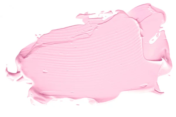 白を基調としたピンク色の美容化粧品の質感、まつ毛エマルジョンクリームのスミアやファンデーションのスミア、化粧品製品やペイントストローク — ストック写真