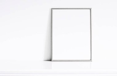 Beyaz mobilyalarda gümüş çerçeve, lüks ev dekorasyonu ve tasarım, poster baskısı ve basılabilir sanat, çevrimiçi dükkan vitrini