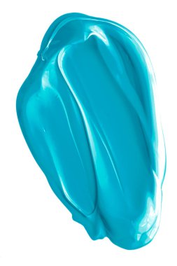 Nane mavisi kozmetik desen beyaz arka planda izole edilmiş makyaj lekesi veya kozmetik ürün lekesi, boya fırçası darbeleri