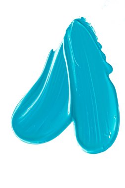 Nane mavisi kozmetik desen beyaz arka planda izole edilmiş makyaj lekesi veya kozmetik ürün lekesi, boya fırçası darbeleri