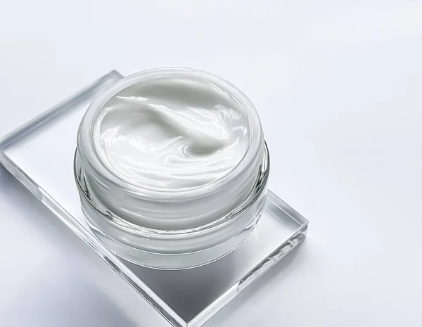 Face Cream Moisturiser Jar Product Sample Glass Beauty Skincare Cosmetic — Stock Fotó