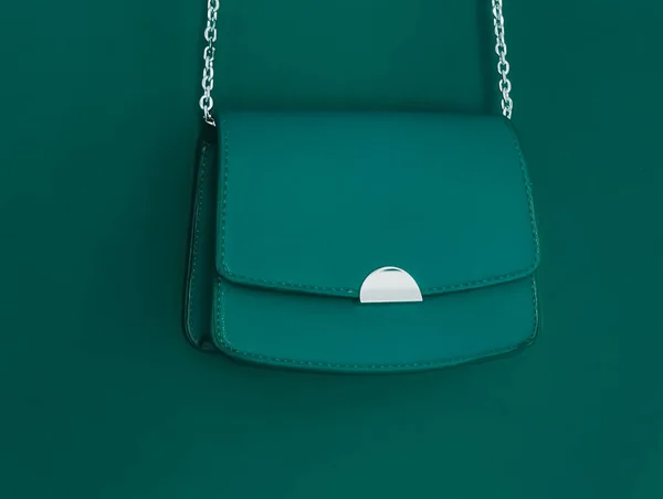 Emerald green leather purse with silver details as designer bag and stylish accessory, female fashion and luxury style handbag collection concept