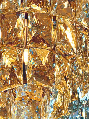 Soyut arkaplan olarak kristal cam avize, ev dekorasyonu ışıklandırma ayrıntısı ve lüks iç tasarım konsepti