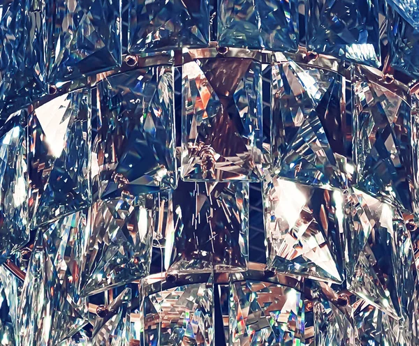 Soyut arkaplan olarak kristal cam avize, ev dekorasyonu ışıklandırma ayrıntısı ve lüks iç tasarım konsepti