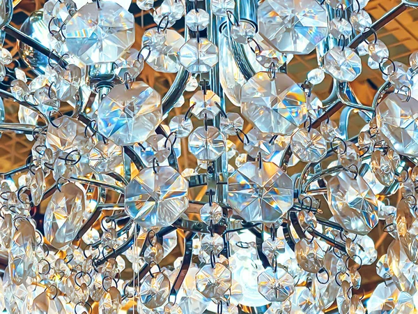 Crystal Glass Chandelier Abstract Background Home Decor Lighting Detail Luxury — Photo