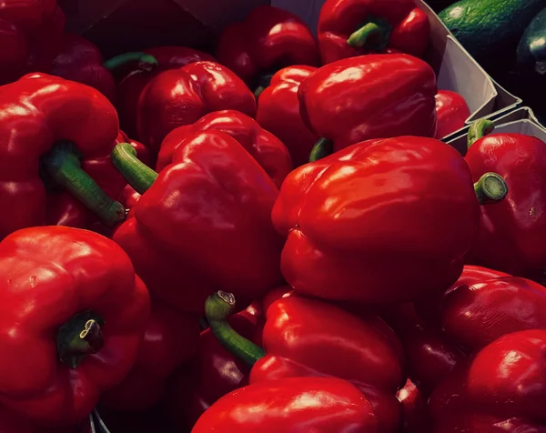 Bell Peppers Healthy Organic Food Background Fresh Vegetable Farmers Market — Stock Photo, Image