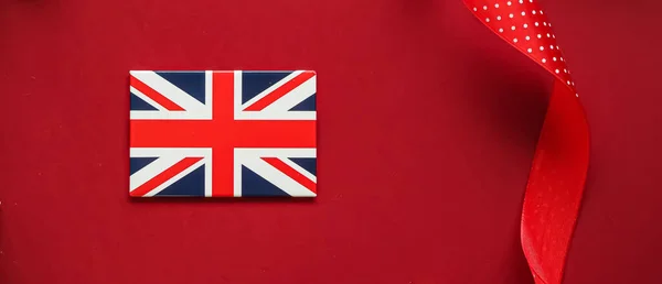 Union Jack Bandiera Della Gran Bretagna Sfondo Rosso Giubileo Platino — Foto Stock