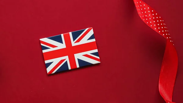 Union Jack Bandeira Grã Bretanha Fundo Vermelho Queen Platinum Jubilee — Fotografia de Stock