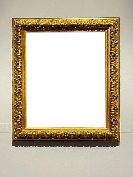 Antieke Gouden Kunstbeurs Galerie Frame Aan Muur Bij Veilinghuis Museum — Stockfoto