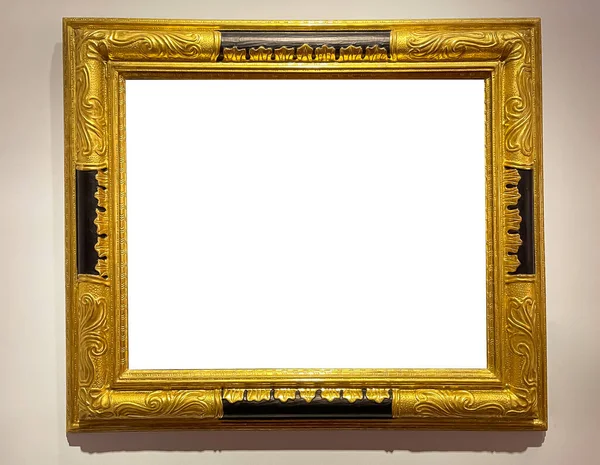 Антикварна Золота Художня Виставка Стіні Аукціоні Або Виставці Музею Порожній — стокове фото