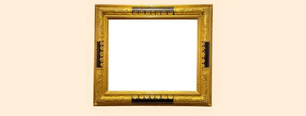 Antieke Kunstbeurs Galerie Frame Beige Muur Bij Veilinghuis Museum Tentoonstelling — Stockfoto