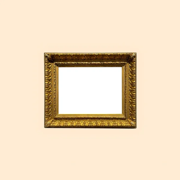 Antique Art Fair Gallery Frame Beige Wall Auction House Museum — Stock Photo, Image