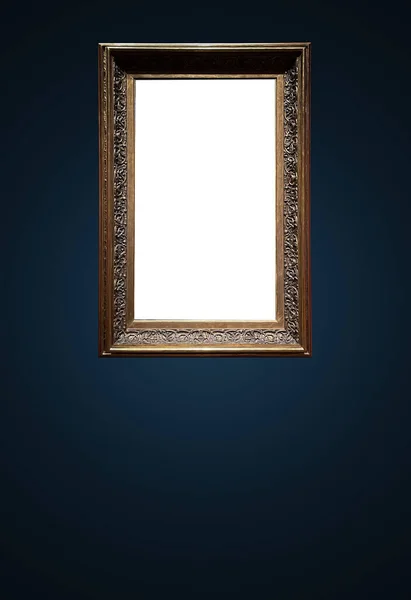 Antique Art Fair Gallery Frame Royal Blue Wall Auction House — Stock Photo, Image