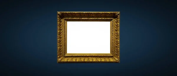 Antieke Kunstbeurs Galerij Frame Koninklijke Blauwe Muur Bij Veilinghuis Museum — Stockfoto