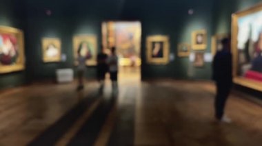 Bulanık müze içi, sanat tarihi ve kültür konsepti