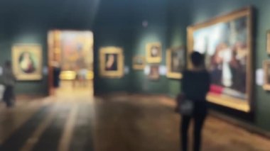 Bulanık müze içi, sanat tarihi ve kültür konsepti