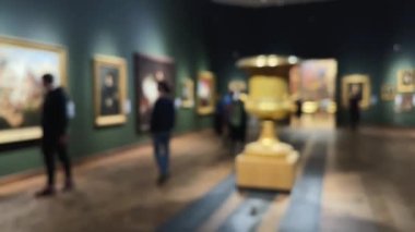 Bulanık müze içi, sanat tarihi ve kültür konsepti